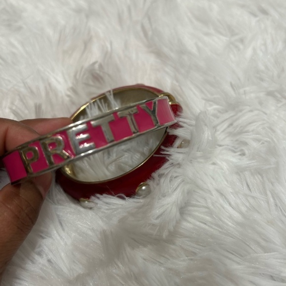 Stylish Red and Pink Bracelet with Silver Detail